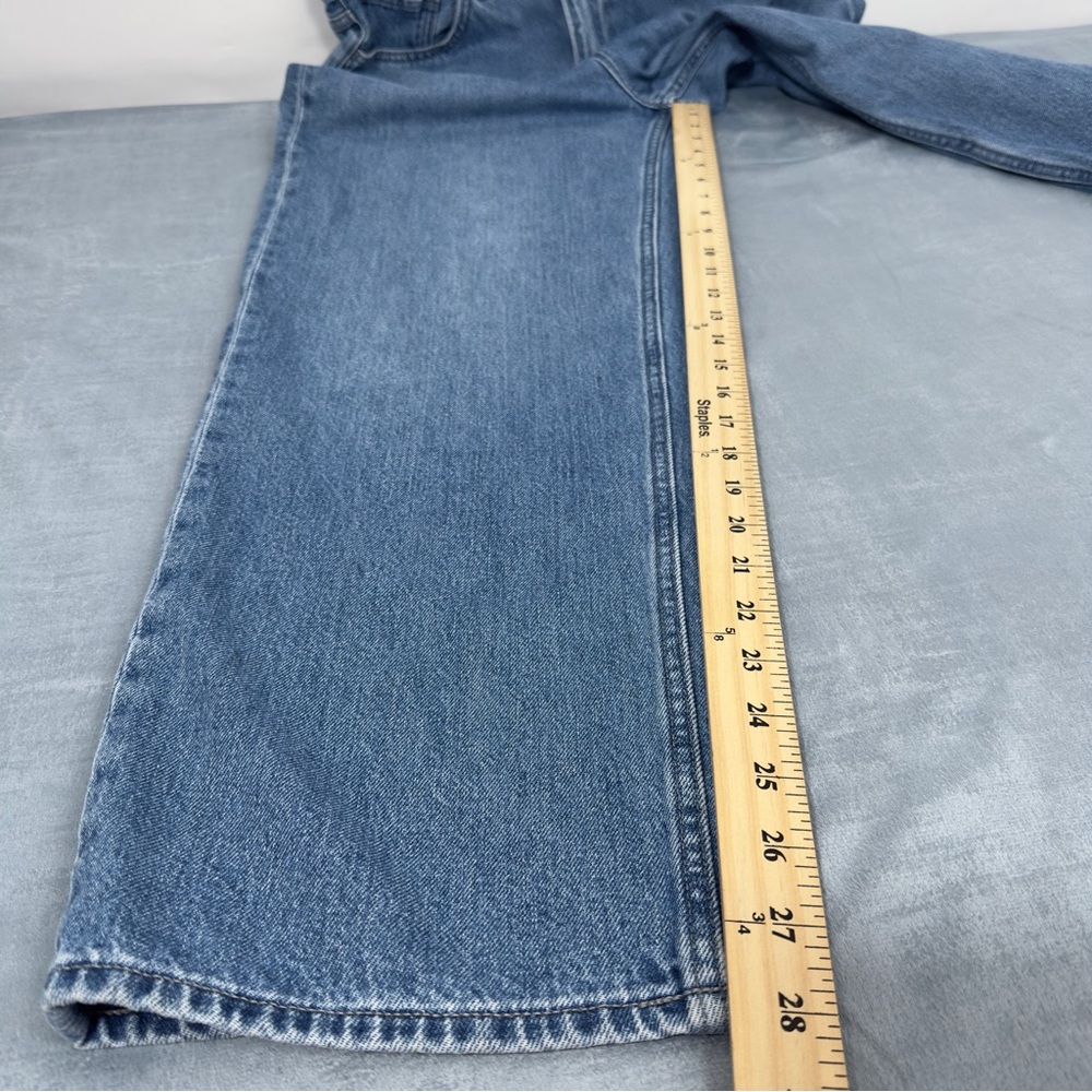 Uniqlo High-Rise Straight Jeans - Light Blue Denim - Picture 13 of 15